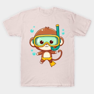 Cute monkey Snorkeling T-Shirt